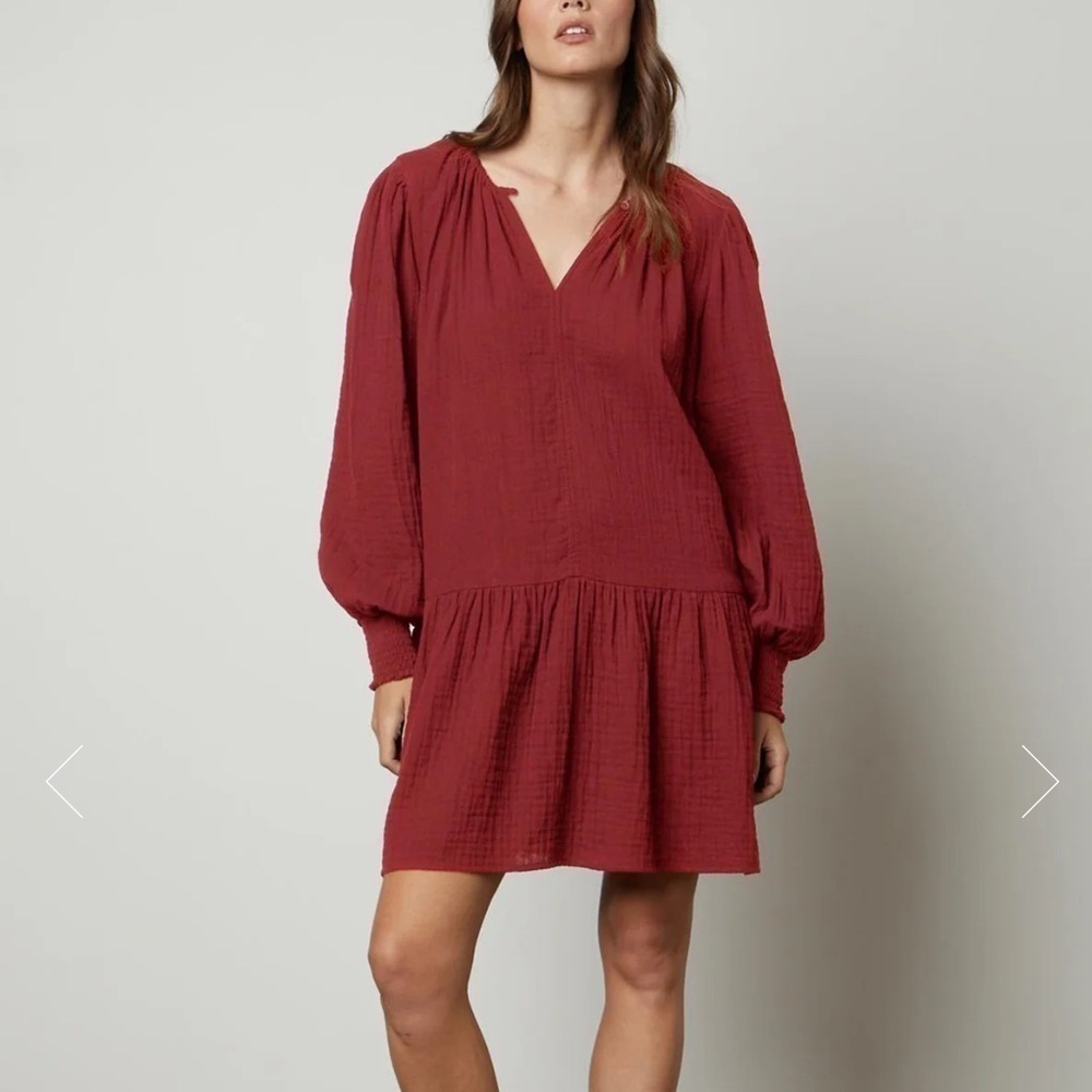 VELVET By Graham & Spencer, Viviana Cotton Gauze Dress, Long Sleeve, Size XL